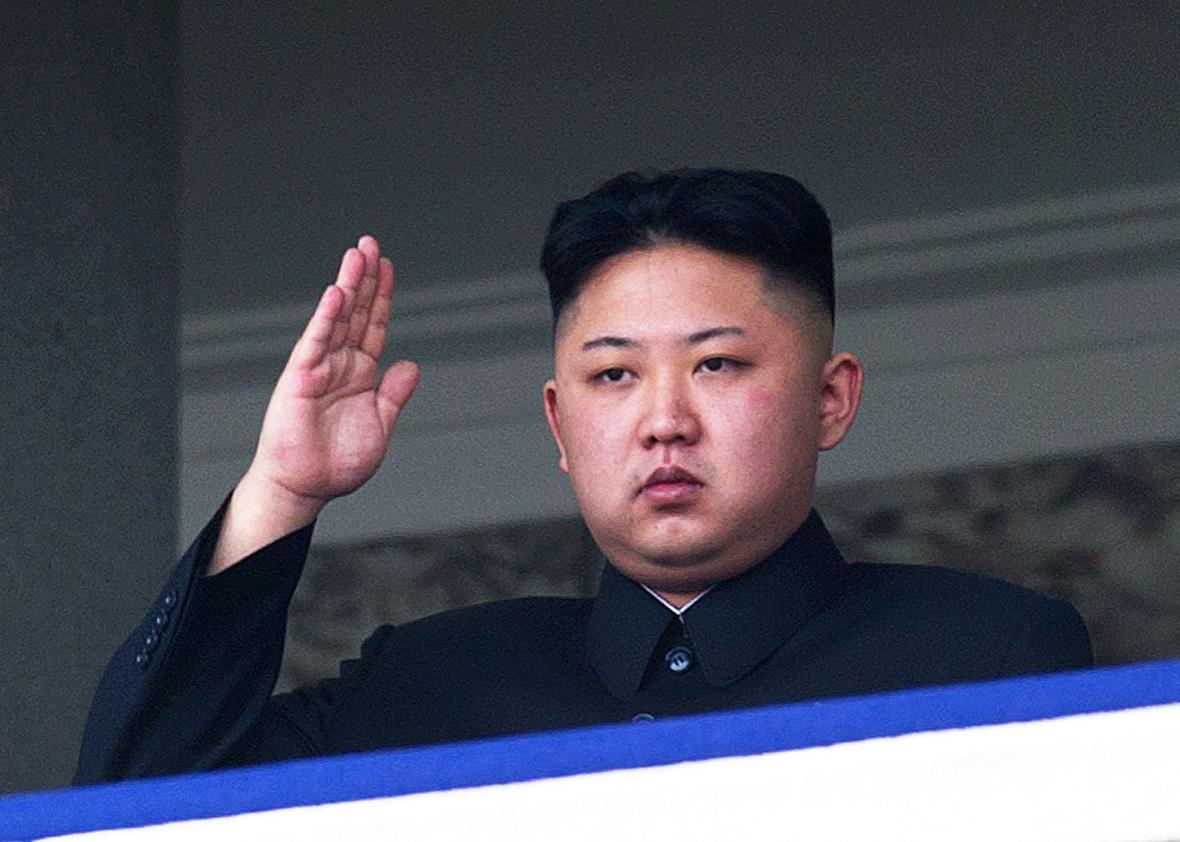 This file photo taken on April 15, 2012 shows North Korean leader Kim Jong-Un saluting as he watches a military parade to mark 100 years since the birth of the country's founder and his grandfather, Kim Il-Sung, in Pyongyang. 