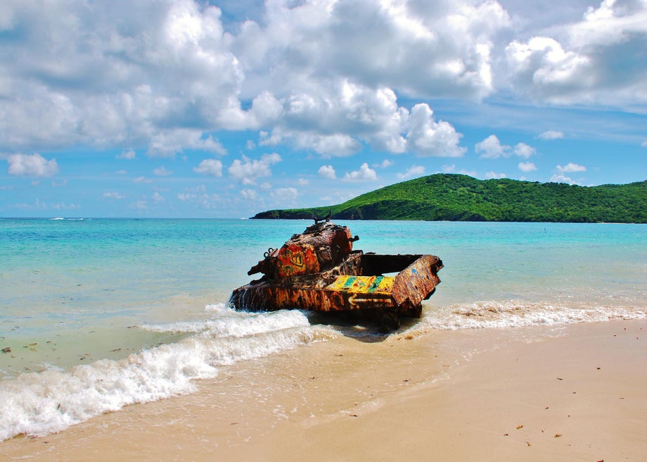 Rock Formation In Flamenco Beach In Culebra Puerto Rico