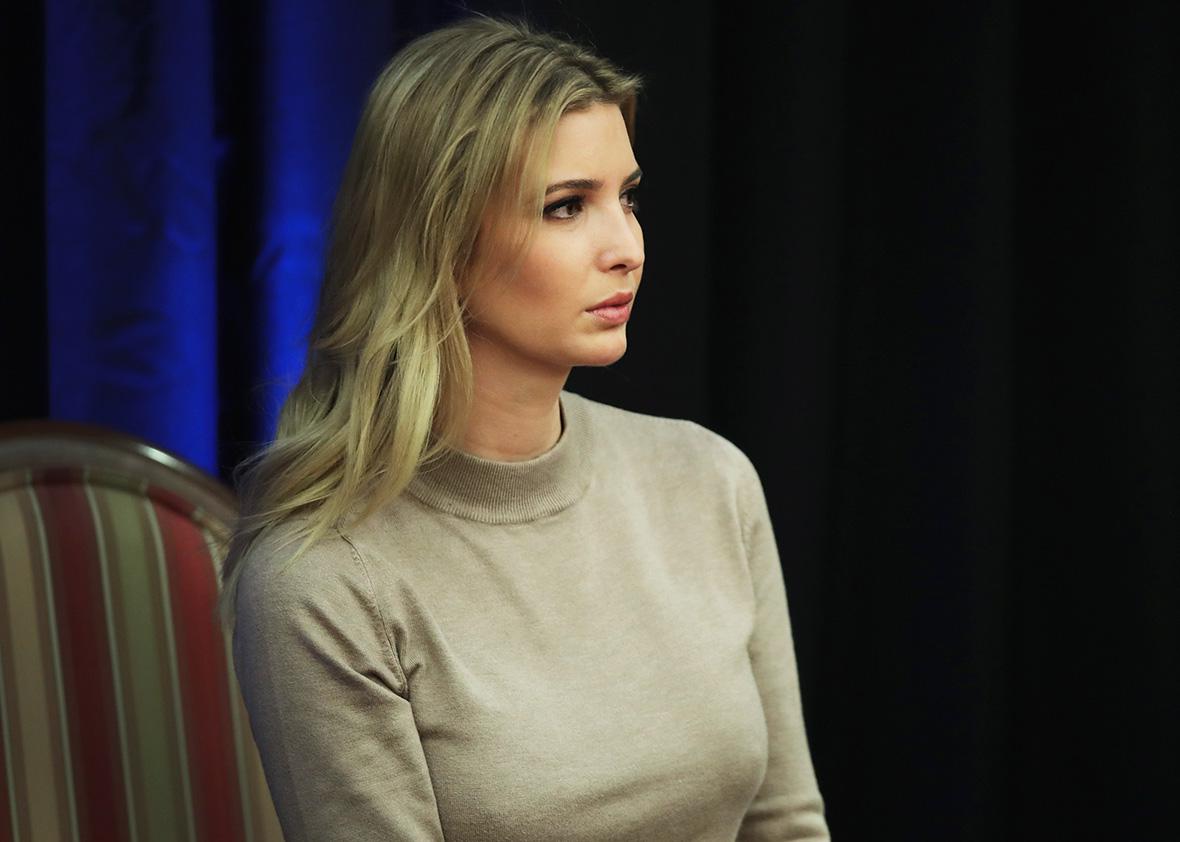 Ivanka Trump, the daughter of Republican presidential candidate Donald Trump, speaks to guests while making a campaign stop for her father on October 20, 2016 in Wauwatosa, Wisconsin. 