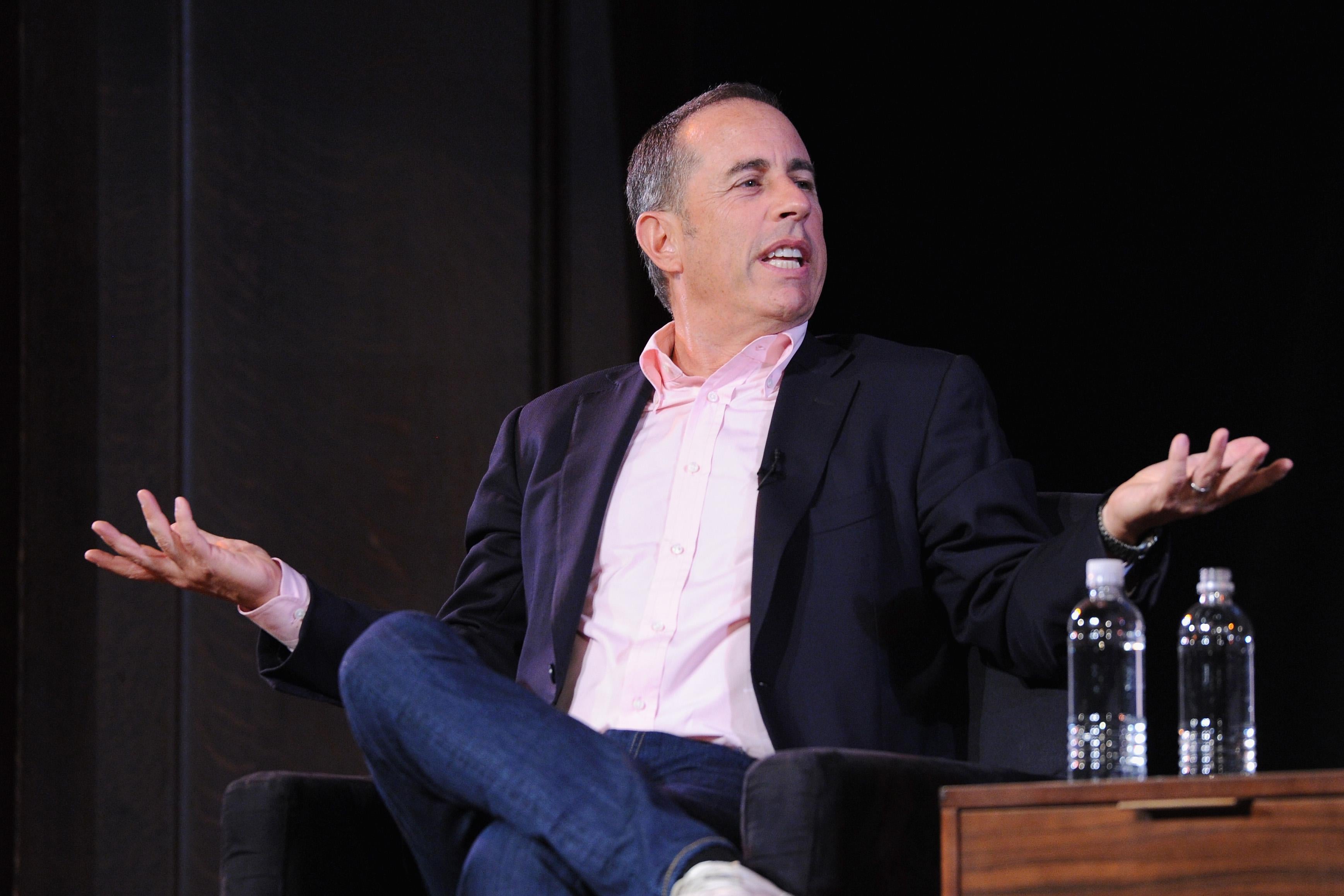 NEW YORK, NY - OCTOBER 06:  Jerry Seinfeld speaks onstage during the 2017 New Yorker Festival at New York Society for Ethical Culture on October 6, 2017 in New York City.  (Photo by Craig Barritt/Getty Images for The New Yorker)