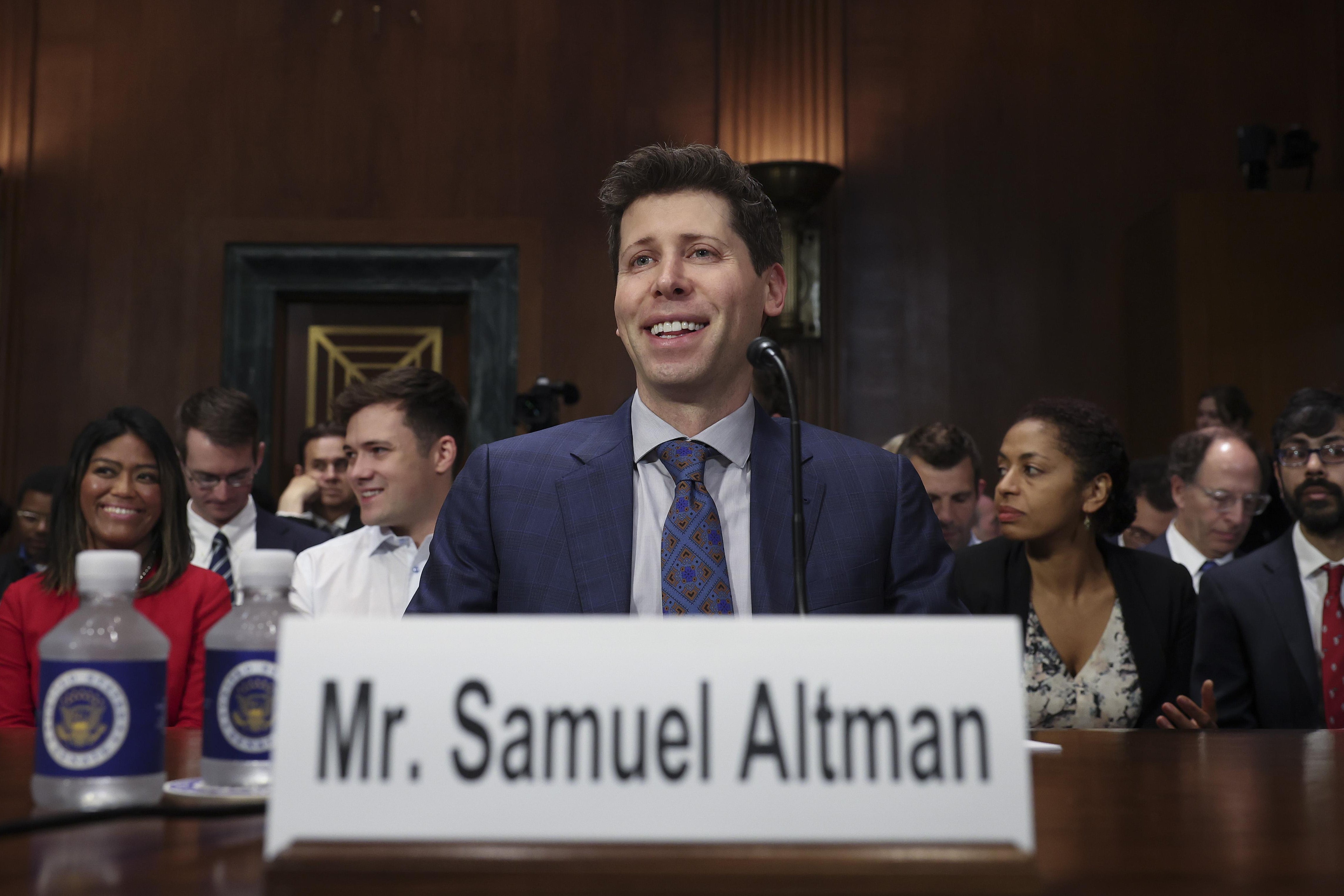 WASHINGTON, DC - MAY 16: Samuel Altman, CEO of OpenAI, appears for testimony before the Senate Judiciary Subcommittee on Privacy, Technology, and the Law May 16, 2023 in Washington, DC. The committee held an oversight hearing to examine A.I., focusing on rules for artificial intelligence. (Photo by Win McNamee/Getty Images)