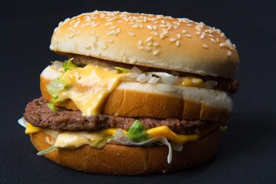 A photo of a McDonalds' Big Mac hamburger, November 2, 2010.