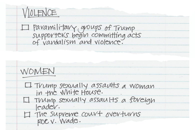 Paper with a checklist written on it.