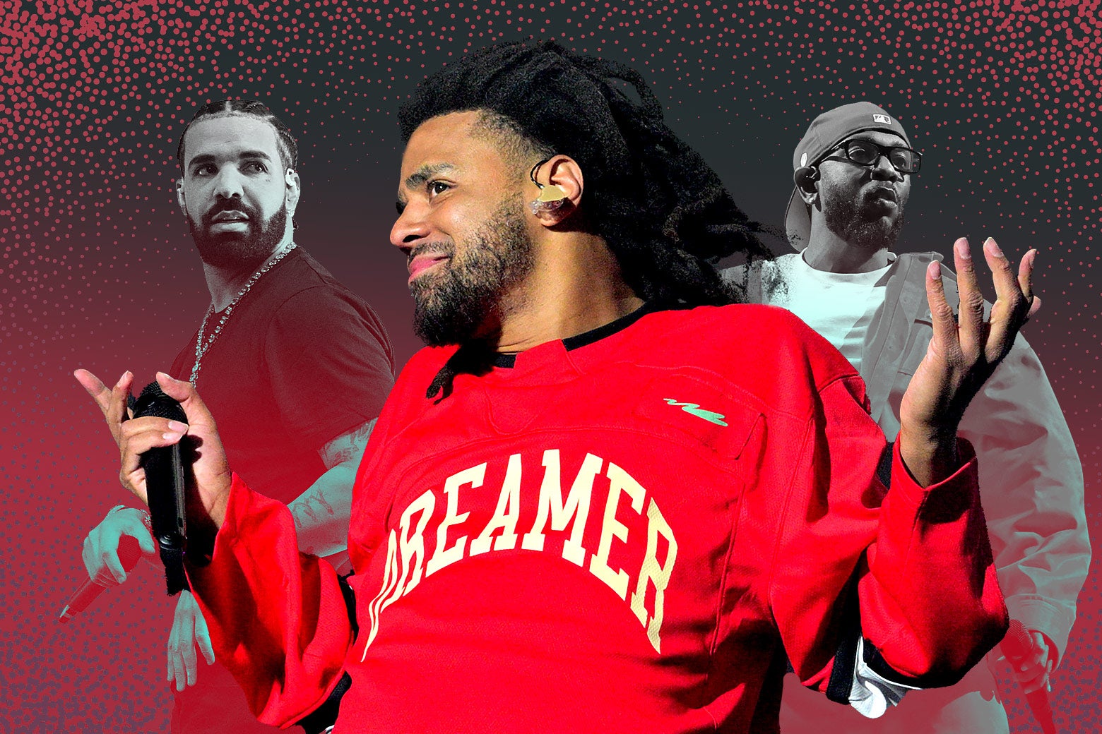 Drake, Kendrick Lamar, and J. Cole.