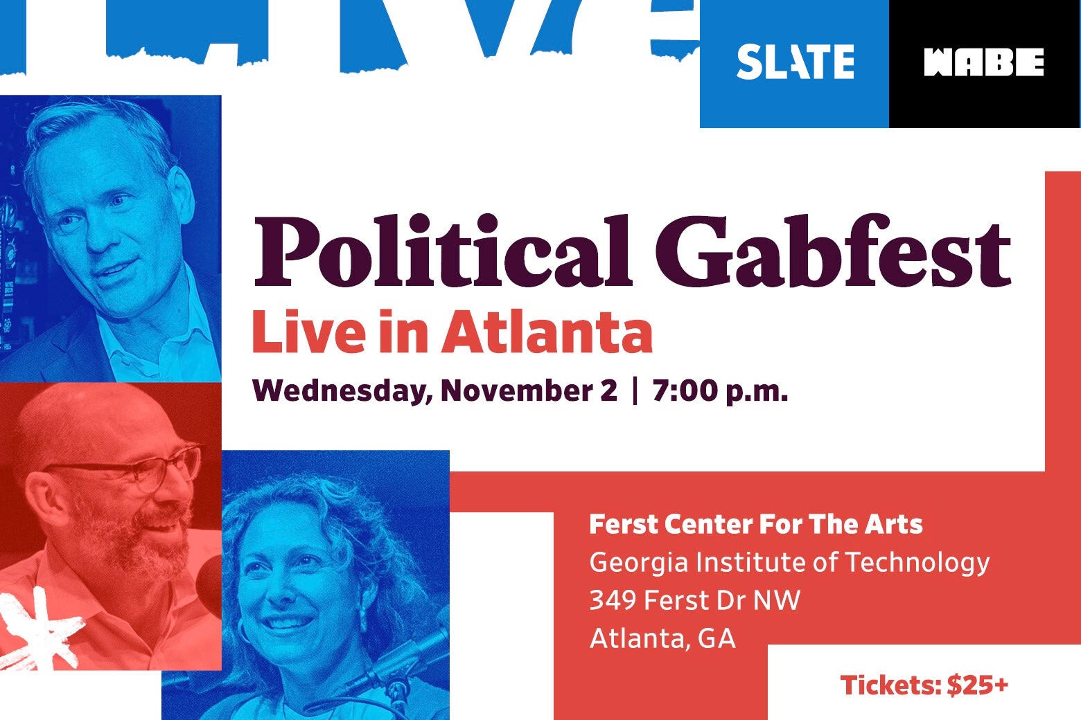 Image with text: "Political Gabfest Live in Atlanta"