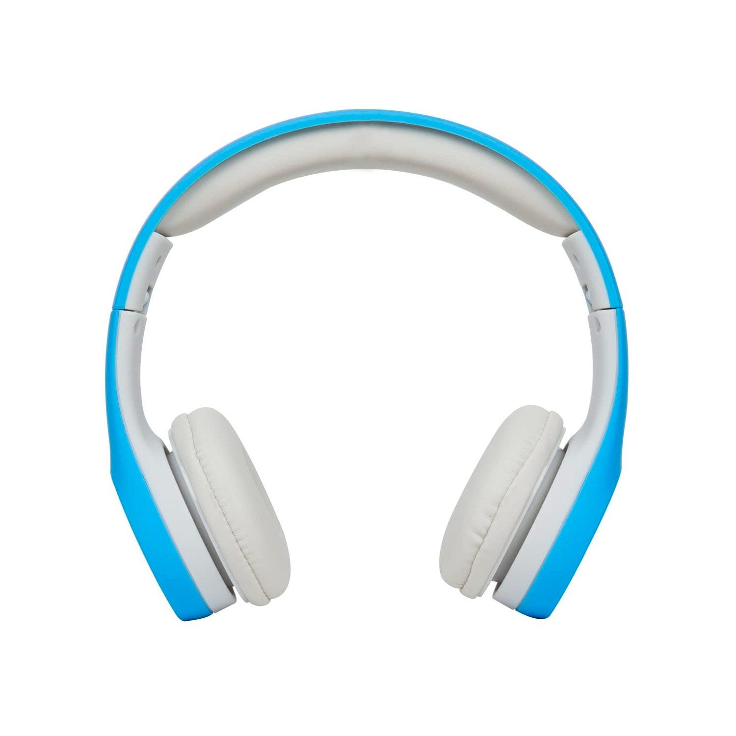 Blue and white headphones.