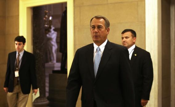 Speaker of the House Rep. John Boehner, R.-Ohio, returns to his office after a vote on the House floor Jan. 15, 2013, on Capitol Hill