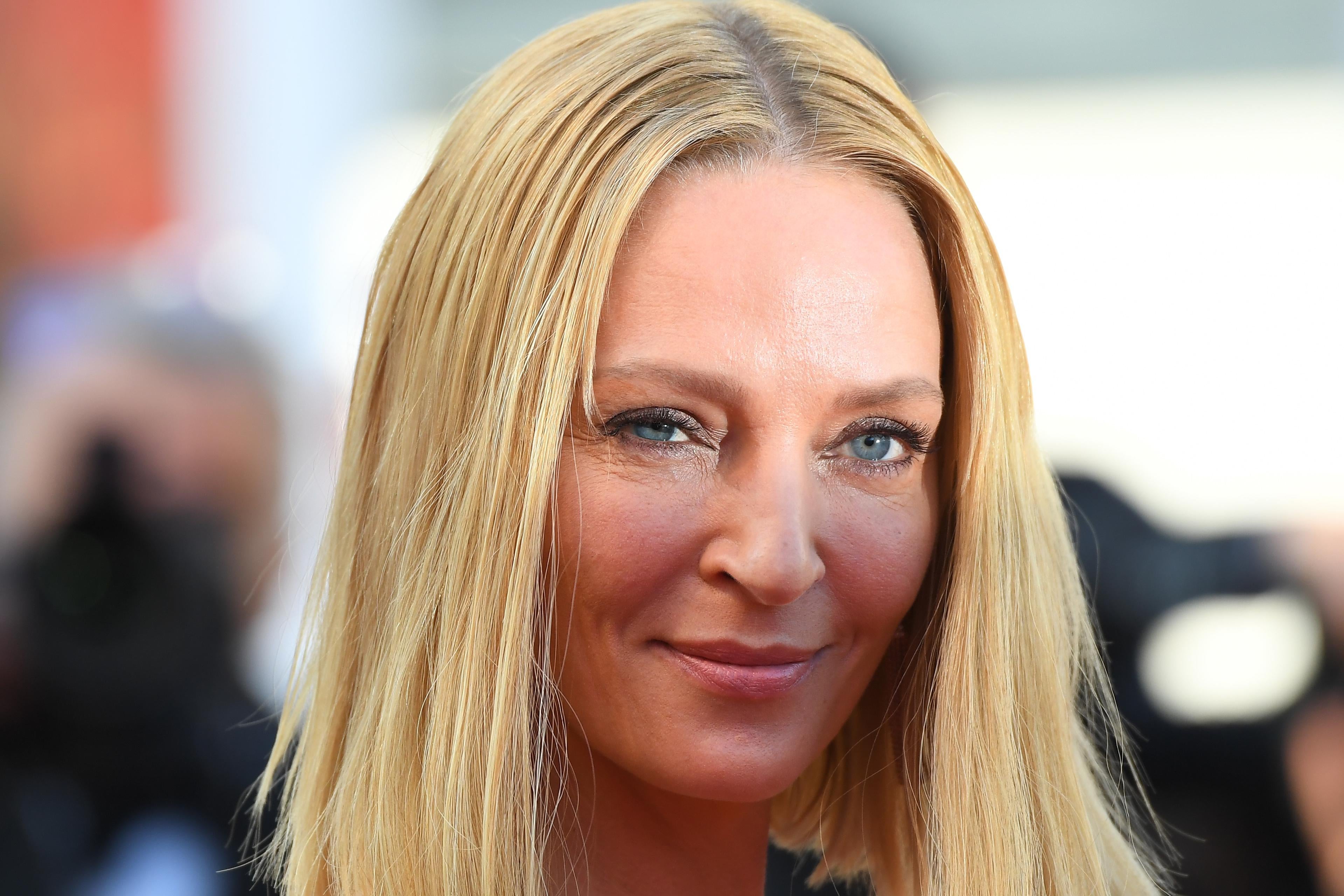 US actress and President of the Un Certain Regard jury Uma Thurman arrives on May 28, 2017 for the closing ceremony of the 70th edition of the Cannes Film Festival in Cannes, southern France.  / AFP PHOTO / Anne-Christine POUJOULAT        (Photo credit should read ANNE-CHRISTINE POUJOULAT/AFP/Getty Images)