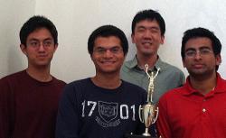 Yale's championship-winning team. From left to right: John Lawrence, Matt Jackson, Kevin Koai, and Ashvin Srivatsa.