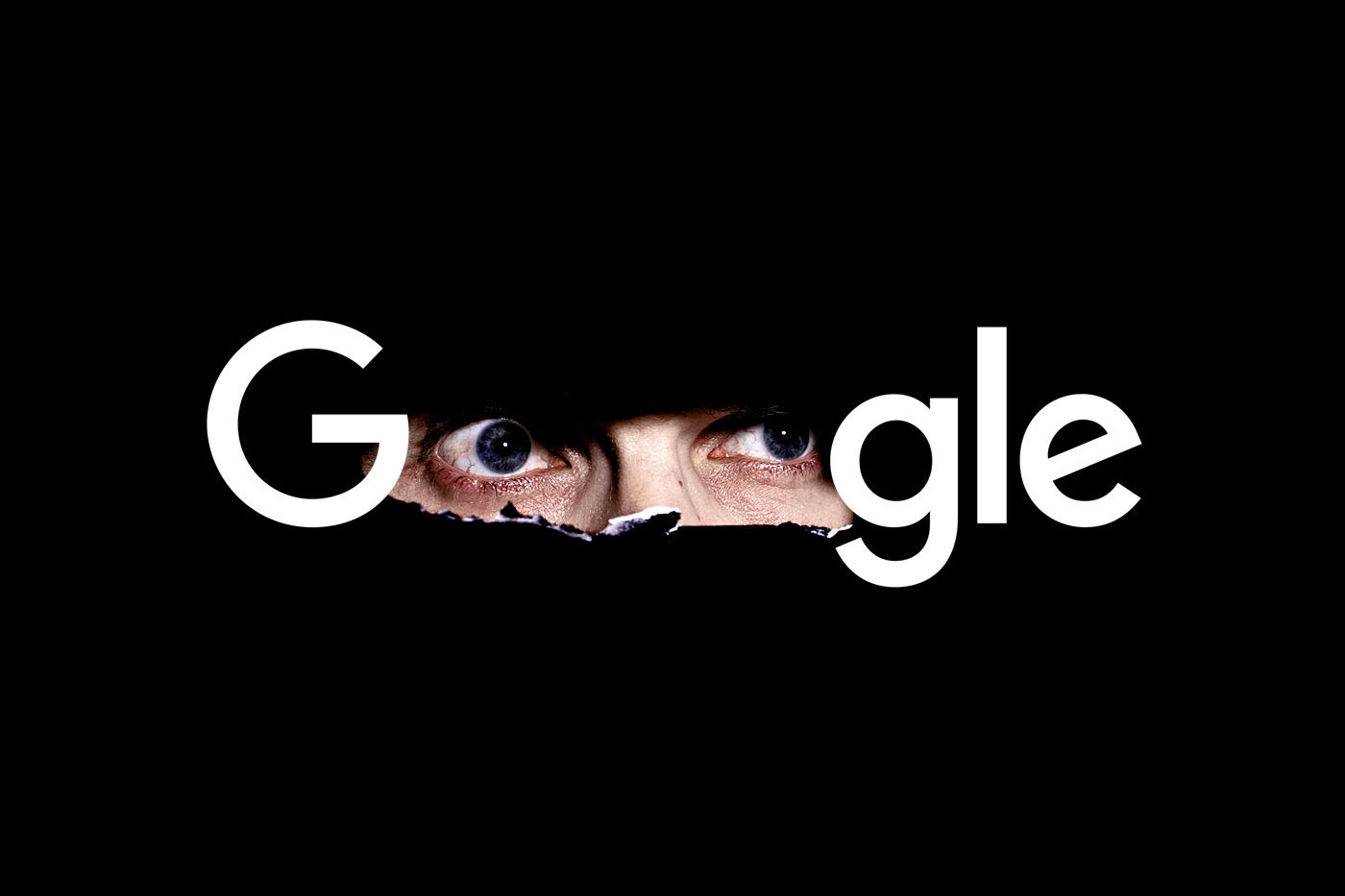 Google logo with the O's looking like spying eyes.