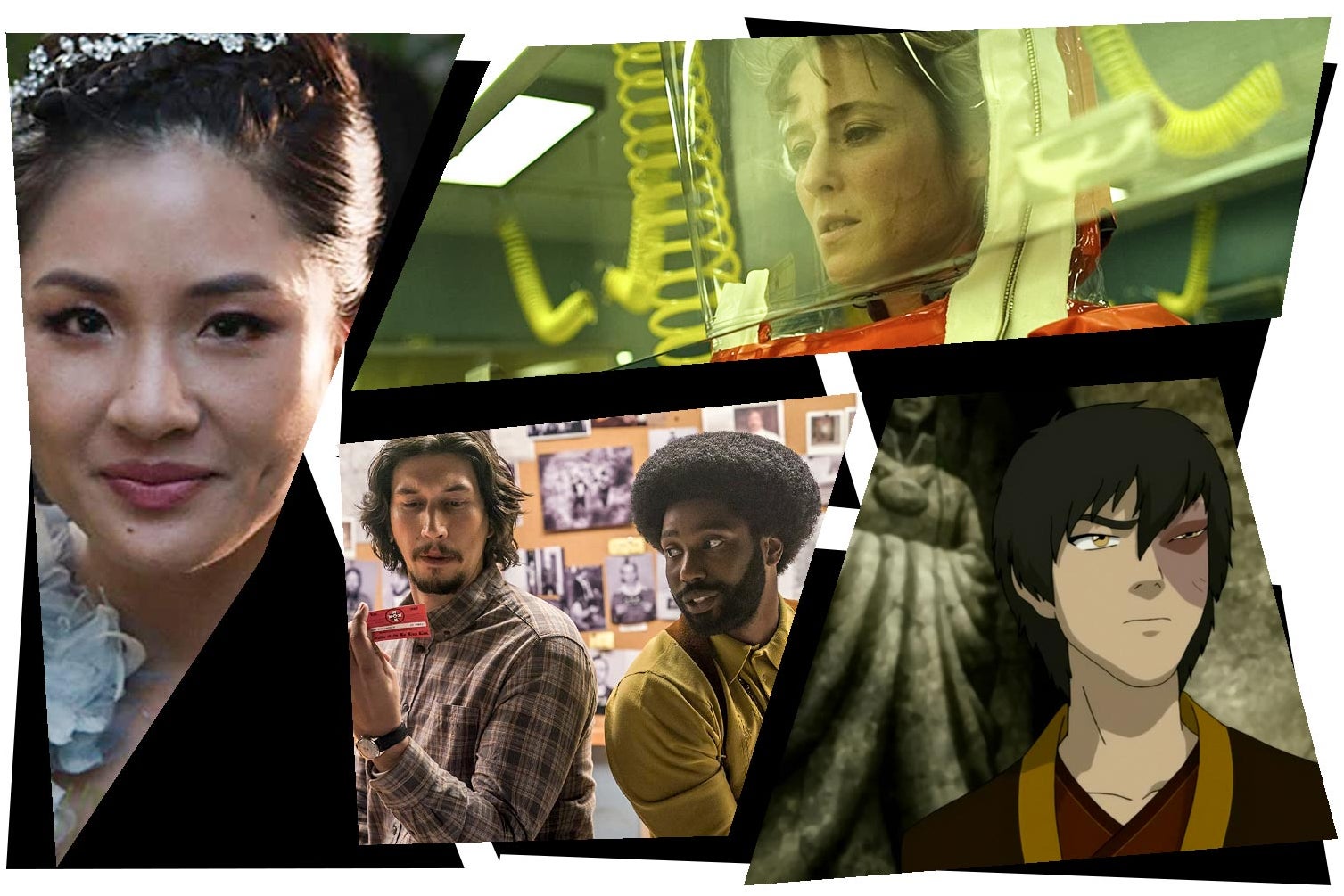 Stills from the movies in a mosaic-style collage.