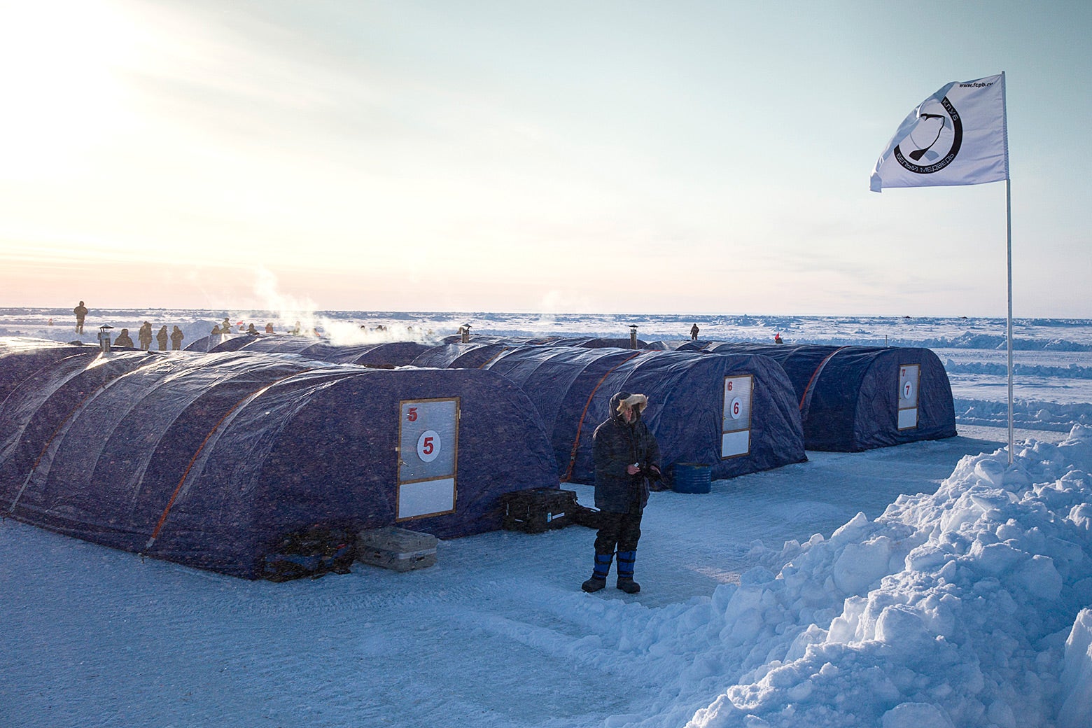 A Barneo expedition ice camp in 2016.