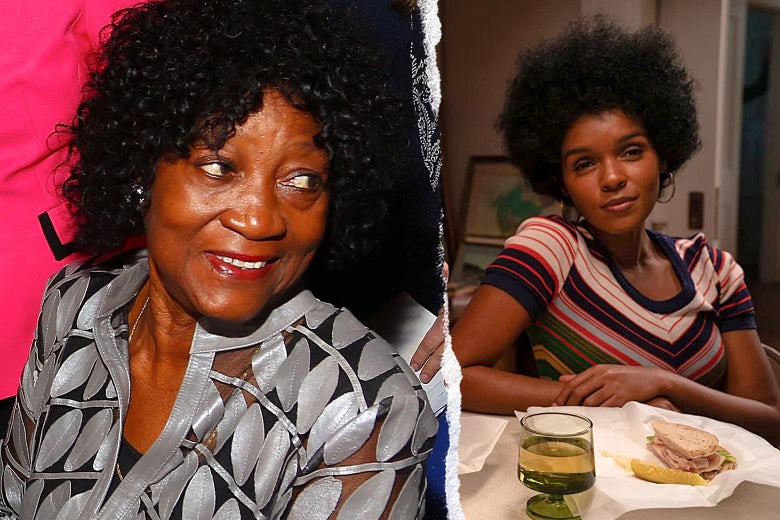 Dorothy Pitman Hughes, and Janelle Monáe as Dorothy Pitman Hughes in The Glorias.