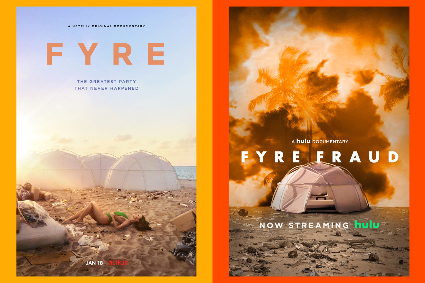 Netflix and Hulu’s dueling Fyre Festival documentaries, reviewed.