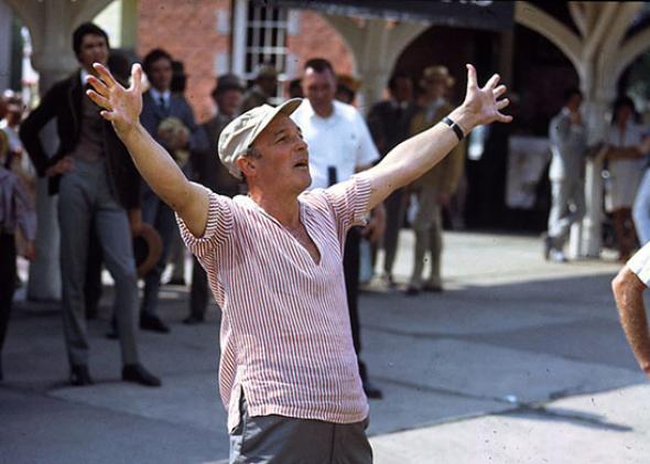 dancer and film star Gene Kelly directs 'Hello Dolly' starring Barbra Streisand and Walter Matthau.