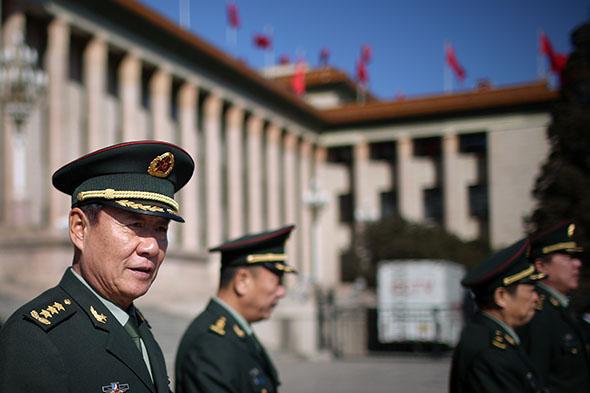 General Liu Yuan (Left), political commissar of the General Logistics Department (GLD) of the Chinese People's Liberation Army (PLA).