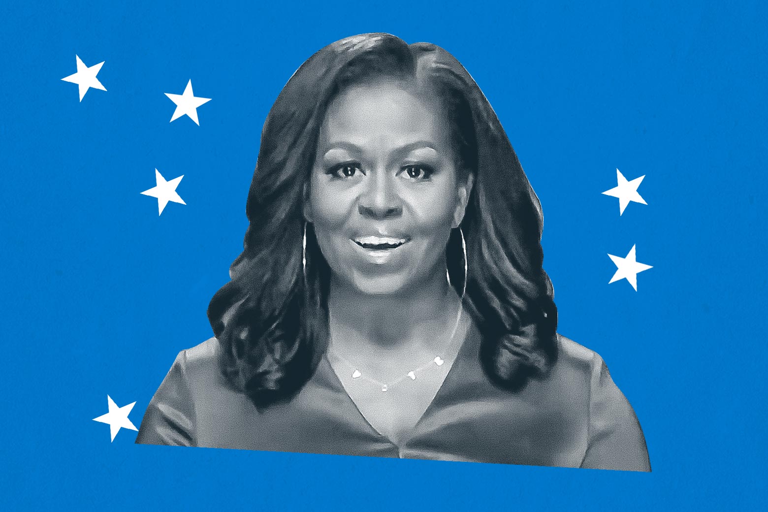 Michelle Obama speaking on video at the DNC