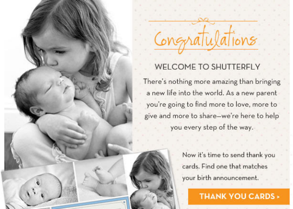 Shutterfly hot sale baby announcements