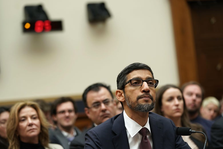 Google CEO Sundar Pichai testifies before the House Judiciary Committee.