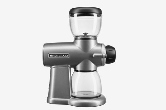 KitchenAid silver grinder.