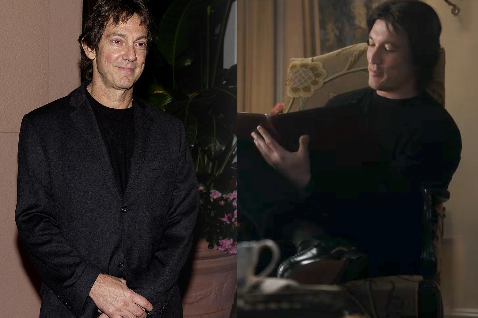 John Branca on the left and Miles Teller playing him on the right.