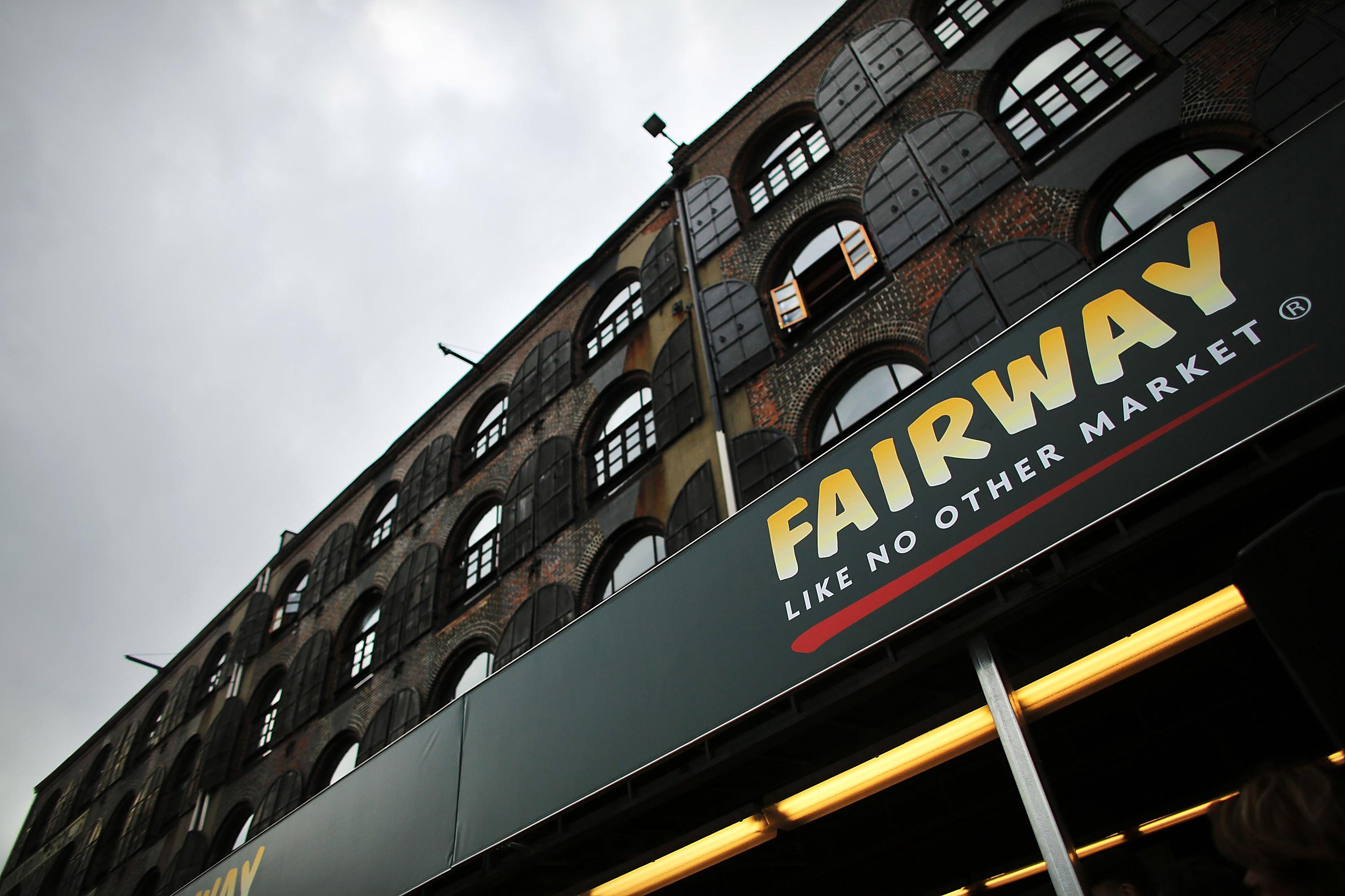 Building facade with Fairway sign in Red Hook, Brooklyn.