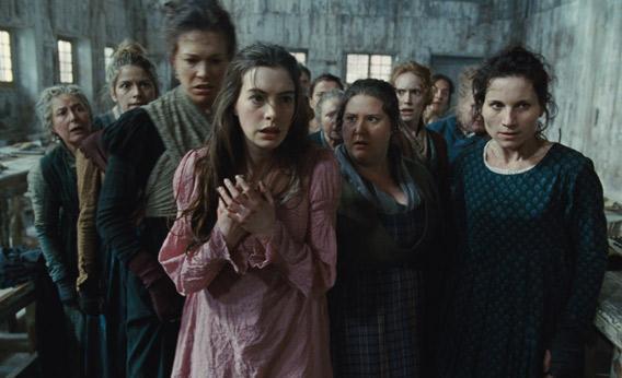 Fantine (ANNE HATHAWAY) is thrown out of the factory in "Les Misérables".