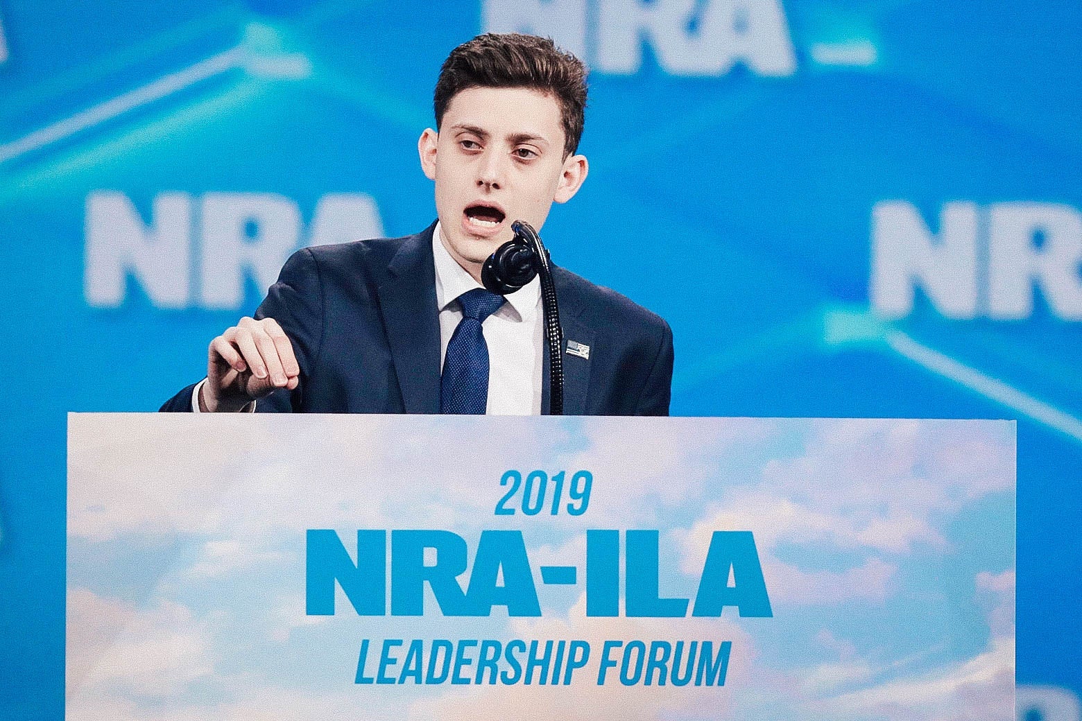 Kyle Kashuv speaks at the NRA-ILA Leadership Forum on April 26 in Indianapolis.