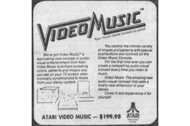 An ad for the Atari Video Music System, $199.95.