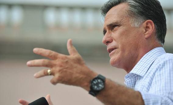 Mitt Romney speaks at a campaign rally