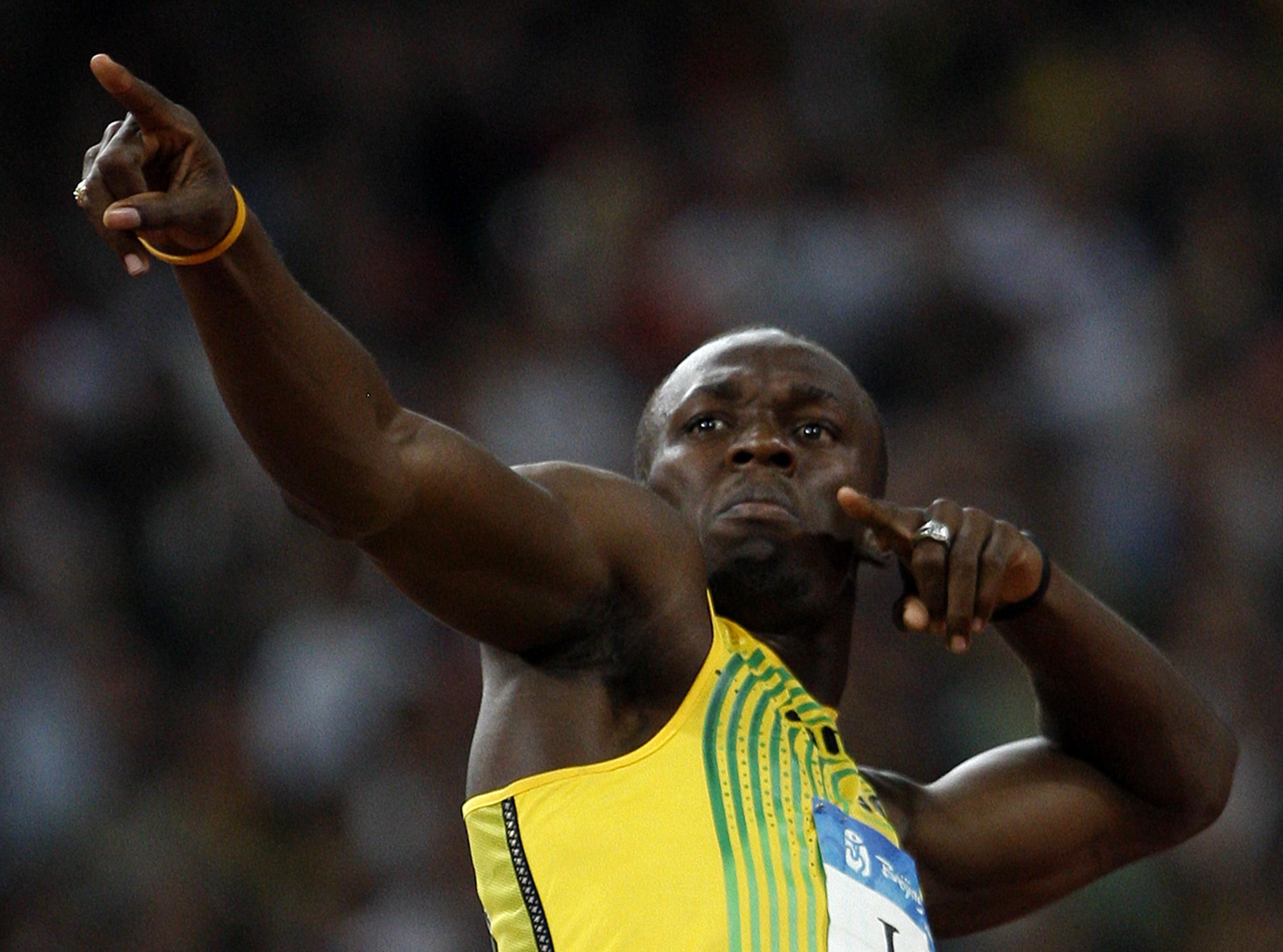 Gold medalist Usain Bolt of Jamaica in the Mens 100m Final on Day 9 of the London 2012 Olympic Games August 5, 2012 in London, England. 