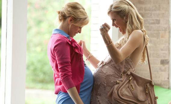 The term “baby bump” and What to Expect When You're Expecting.