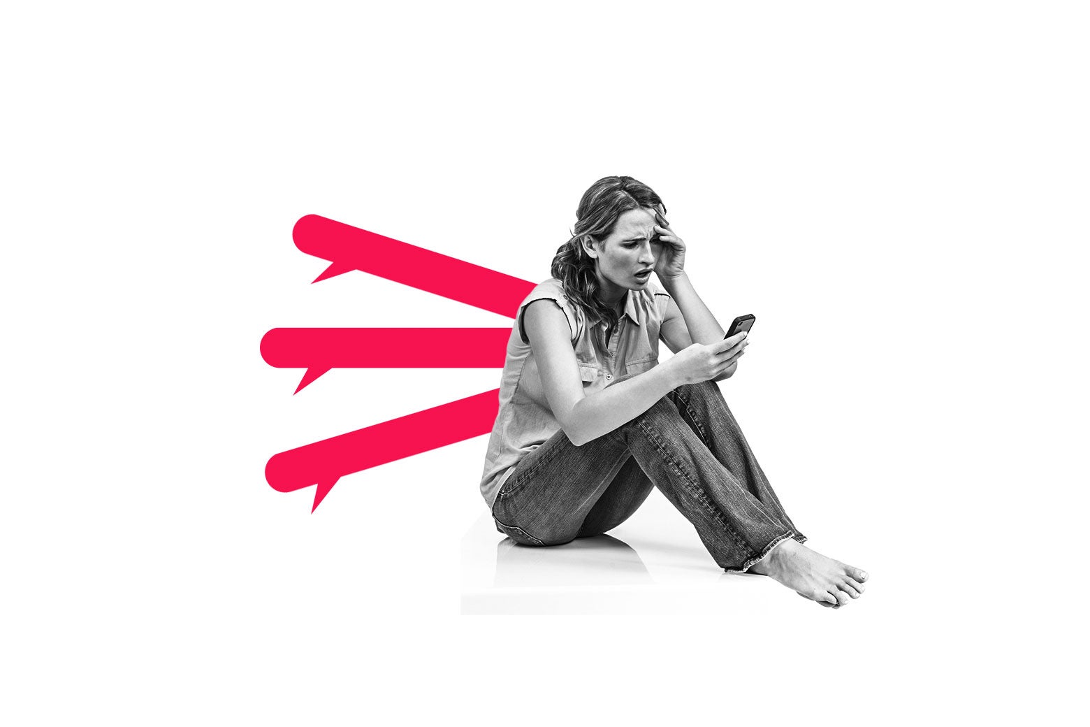 Woman looking at her phone.