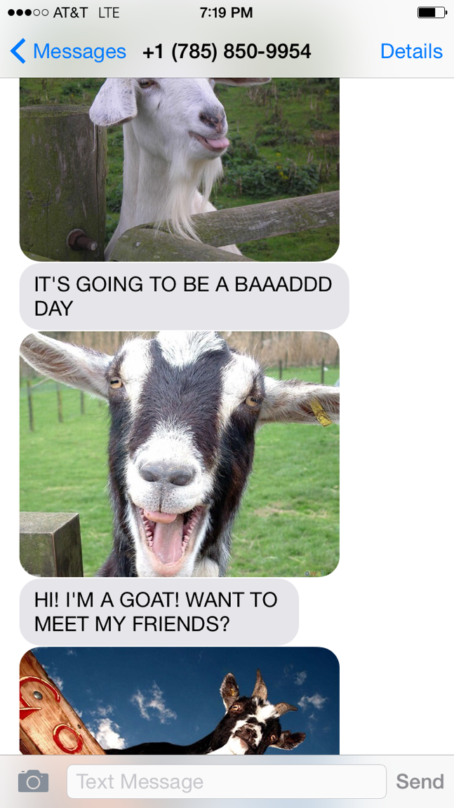 Goat Attack reviewed Spamming your friends with photos of goats might