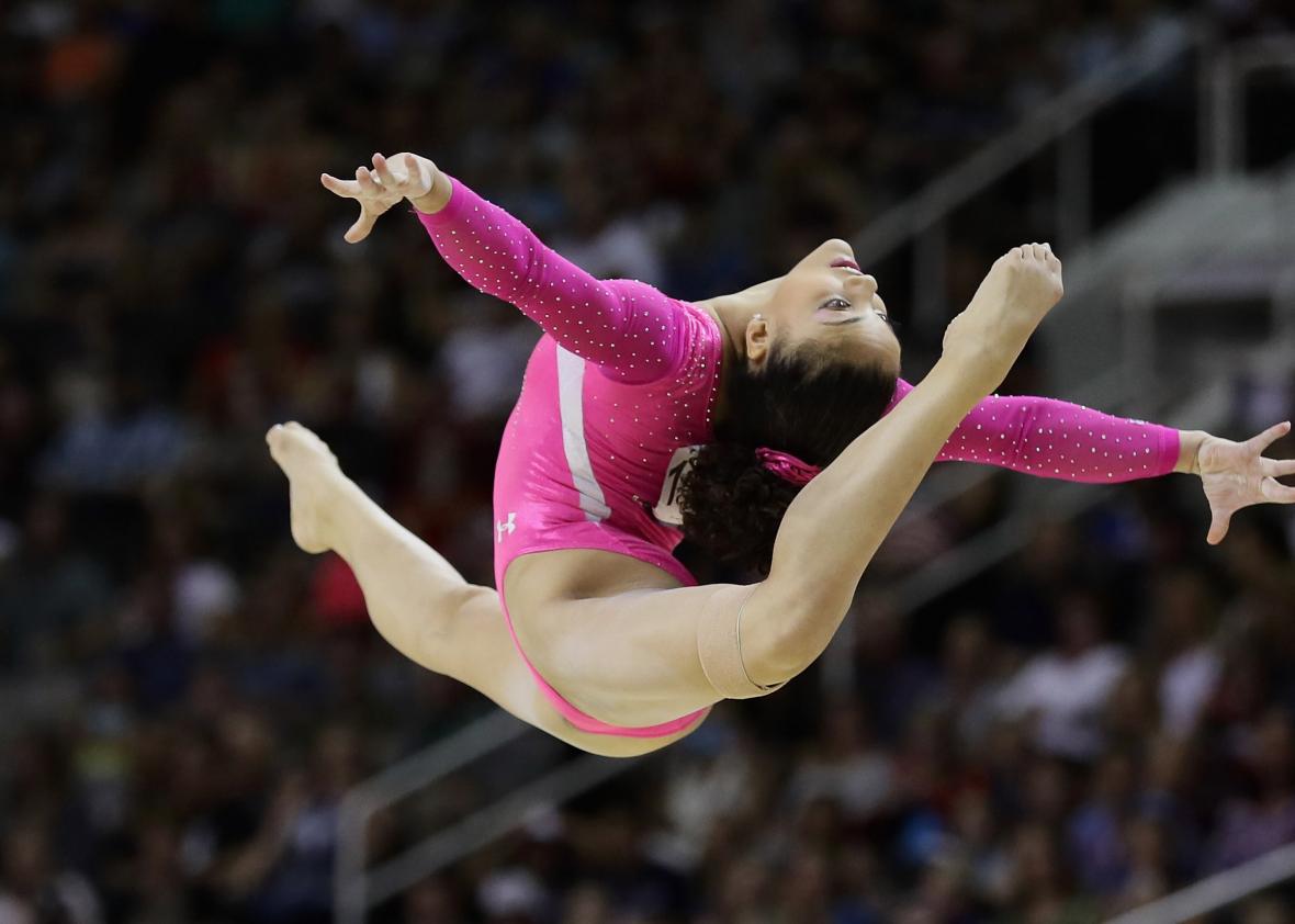 Laurie Hernandez competes in the floor exercise during Day 2 of the 2016