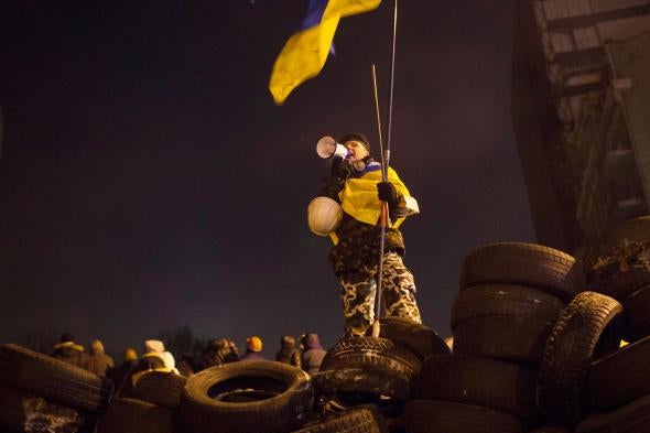 A protester in Kiev