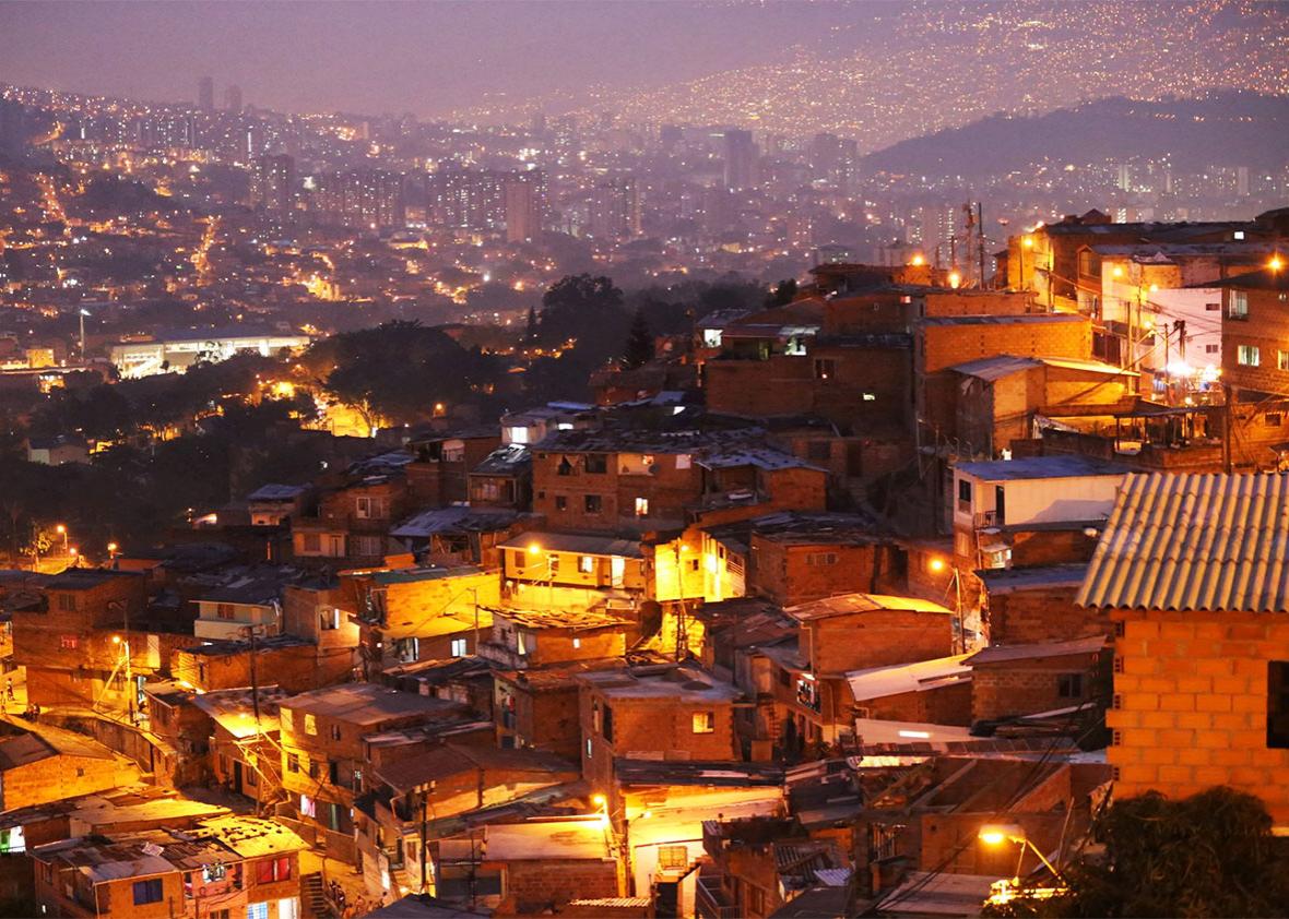 Medellin at night from Comuna 13. 