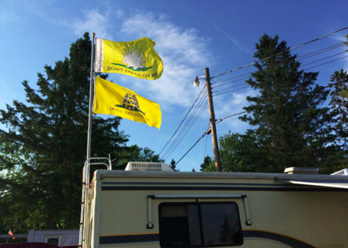 Free Staters took the porcupine, an animal dangerous only when defending itself, as their mascot in a fight they see as a response to government oppression. Jason Sorens said it expressed the same sentiment as the Gadsden flag with the coiled snake, “but it was cuter and less militia-y.”