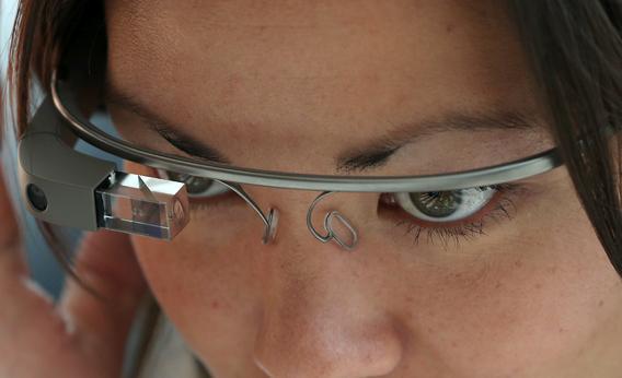 An attendee tries Google Glass during the Google I/O developer conference on May 17, 2013 in San Francisco, California. 