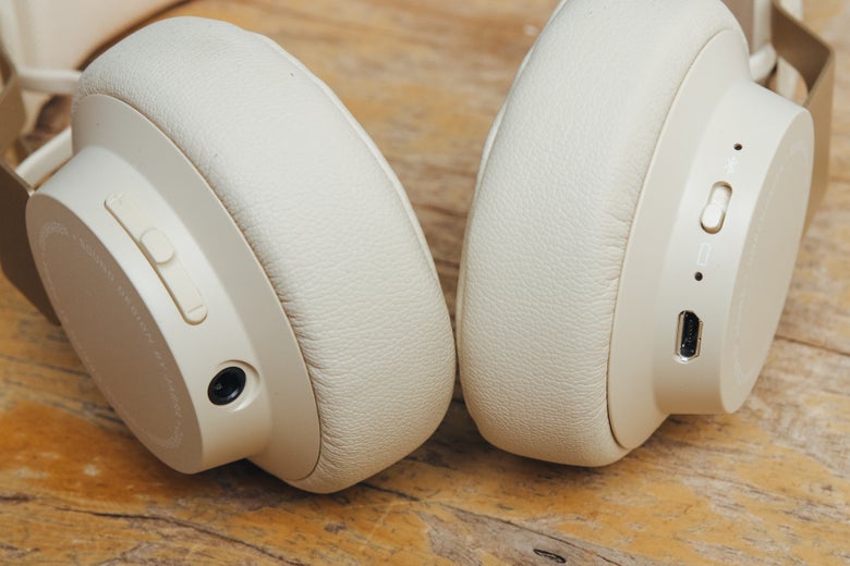 close up of Jabra headphones