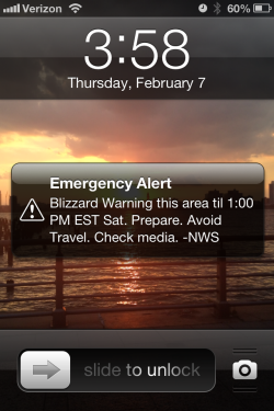 Emergency alert iPhone screenshot
