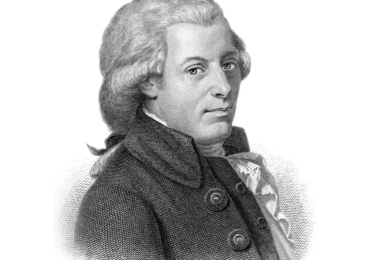 It's an illustration of Wolfgang Amadeus Mozart