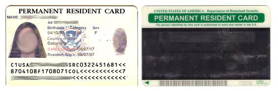 Green card issued in 2007.