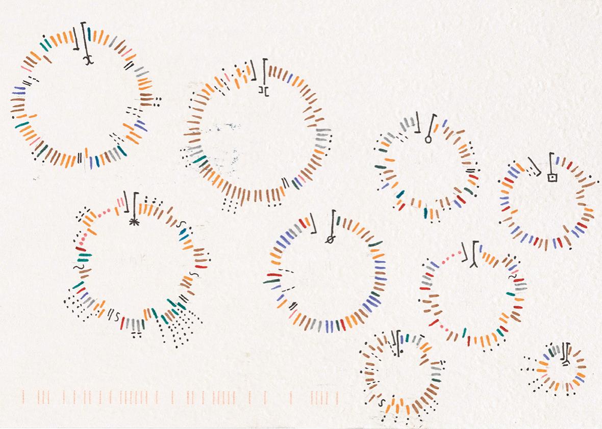 Postcards from Dear Data show gorgeous hand-drawn data visualizations.