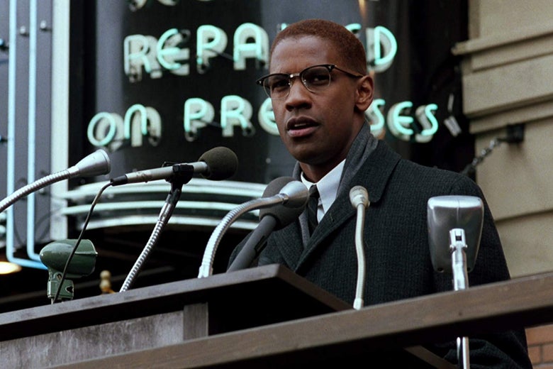 Denzel Washington in Malcolm X.
