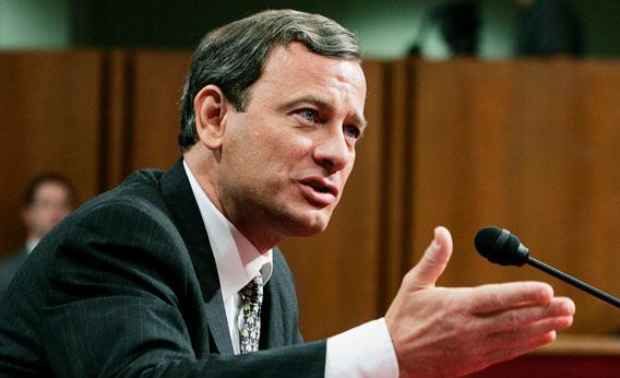 U.S. Supreme Court Chief Justice Nominee John Roberts answers questions on his fourth and final day of his testimony in his confirmation hearings before the Senate Judiciary Committee September 15, 2005 in Washington, DC.