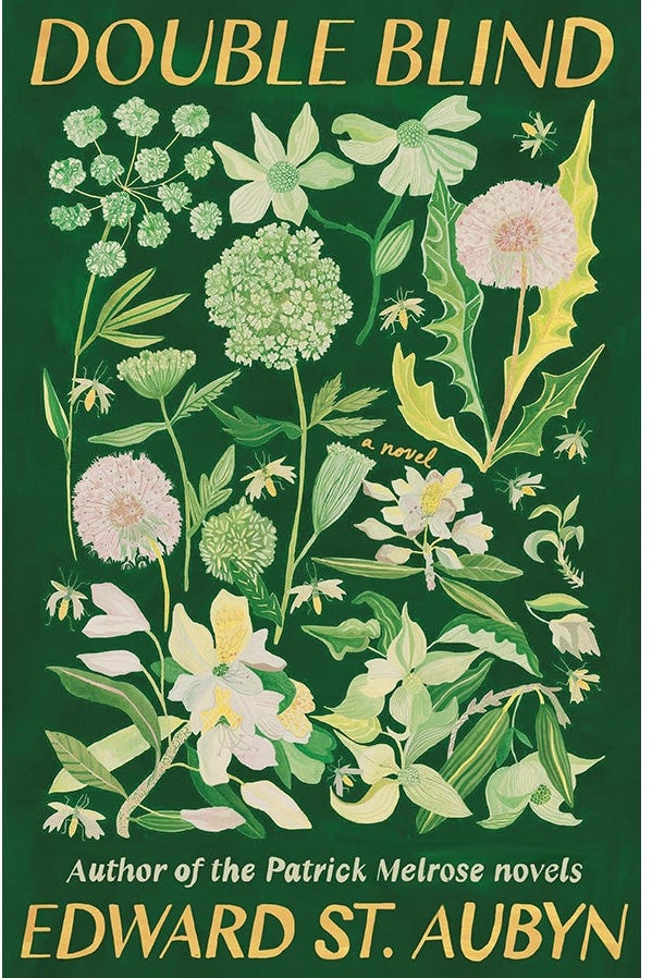 A book cover with flowers and the title, Double Blind.