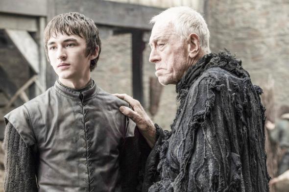 Max von Sydow and Isaac Hempstead Wright in Game of Thrones 