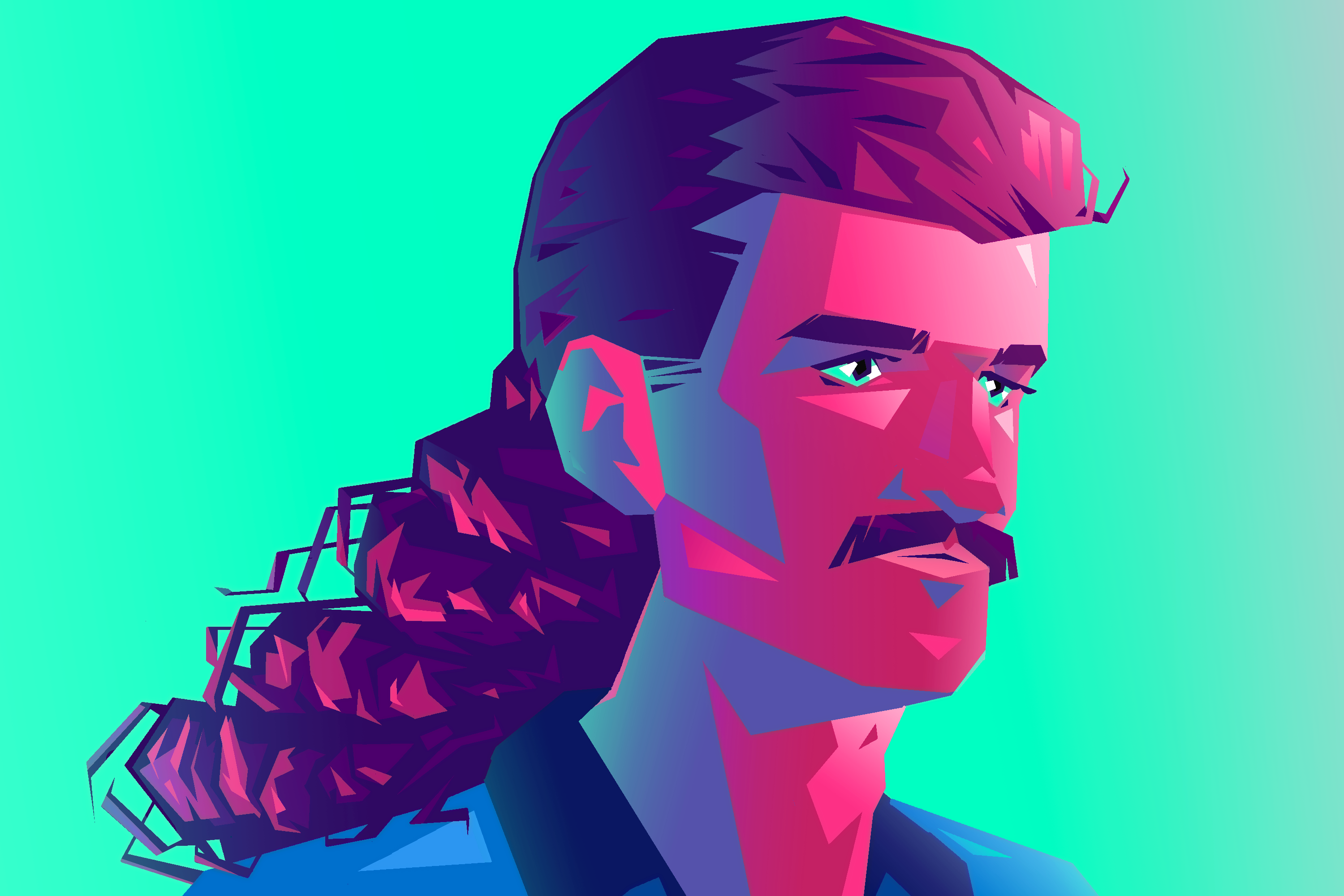 A man with a mullet
