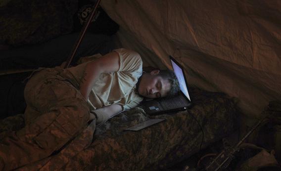 US Soldier Asleep.